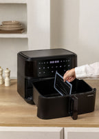 Dual Air Fryer - 10L Oil-Free Fryer with Divider - Black