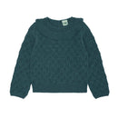 Jersey fino de lana pointelle esmeralda en lana merino certificada OEKO-TEX - Selección FUB en amaetc.com, concept store ecológico para niños