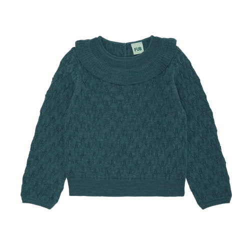 Jersey fino de lana pointelle esmeralda en lana merino certificada OEKO-TEX - Selección FUB en amaetc.com, concept store ecológico para niños