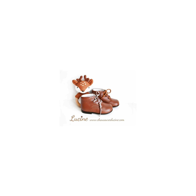 Chaussures Bottillons Souples Azylis Frisettes - Cuir Cognac - Fille