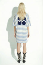 Short Dress Nova Tao Lines Blue Fabriquée Au Portugal
