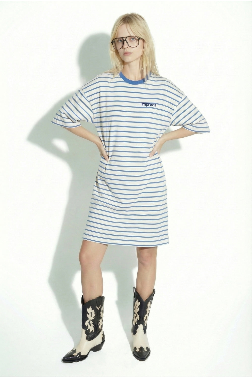 Short Dress Nova Tao Lines Blue Fabriquée Au Portugal