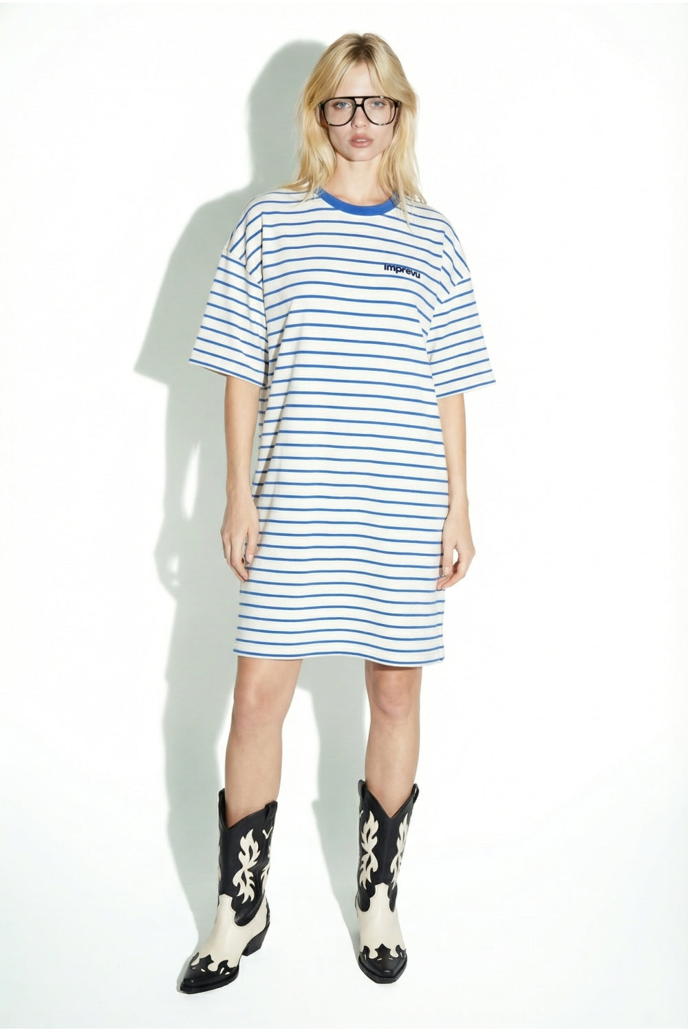 Short Dress Nova Tao Lines Blue Fabriquée Au Portugal