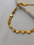 Collier Biche De Bere Vintage - Maille Géométrique Dorée