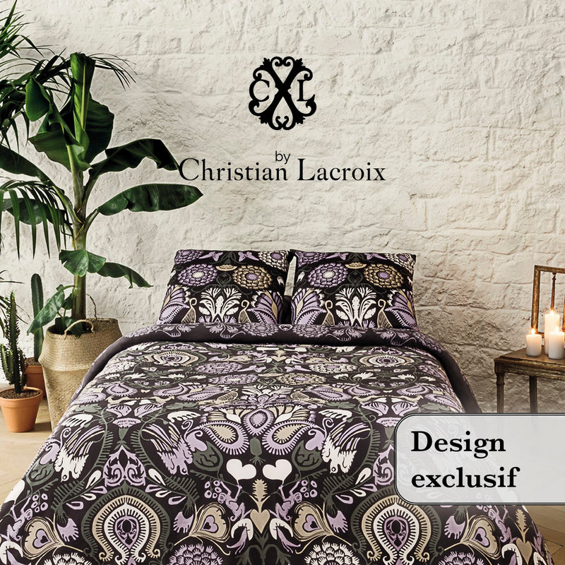 Love Stories - Housse De Couette + Taie(s) D'Oreiller Satin De Coton Love Stories Prune