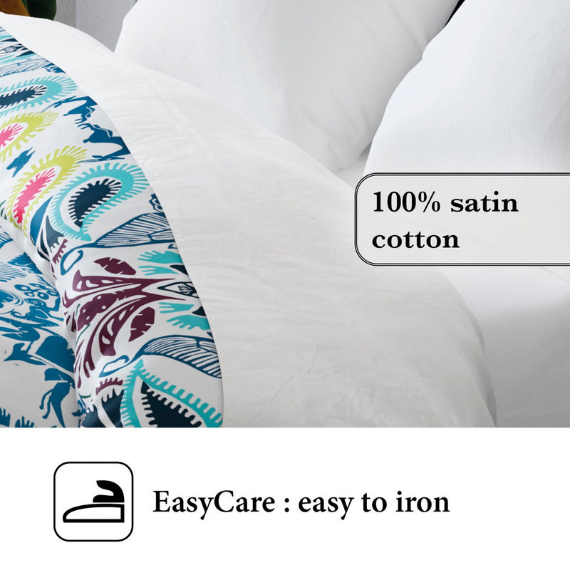 Love Stories
 Jacquard - Drap Plat Satin De Coton Uni Blanc