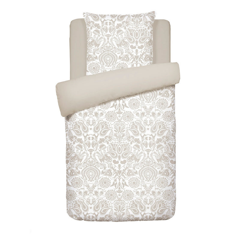 Love Stories - Housse De Couette + Taie(s) D'Oreiller Satin De Coton Love Stories Taupe