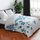Love Stories - Housse De Couette + Taie(s) D'Oreiller Satin De Coton Love Stories Bleu / Blanc