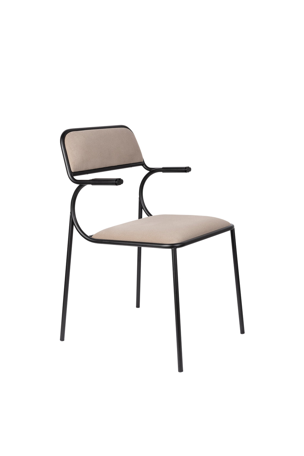 Alba - Dining Room Armchair - Fabric - Black/Beige