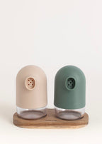 Kitchenware Studio - Salt and Pepper Shakers with Base - Sage
