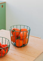 Kitchenware Studio - Paniers En Fil Métallique Avec Base Antidérapante - Lot De 2 Paniers - Sauge