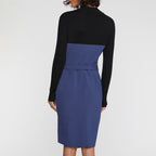 Vestido - Azul Petróleo y Negro - Mujer