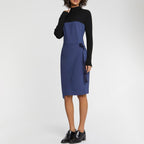 Vestido - Azul Petróleo y Negro - Mujer