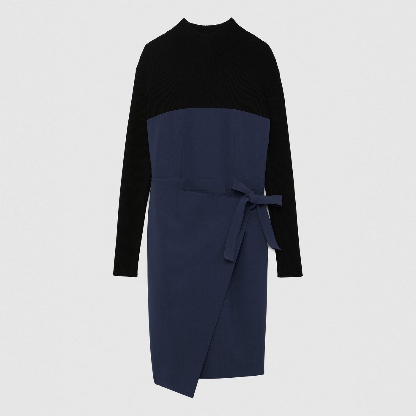 Vestido - Azul Petróleo y Negro - Mujer