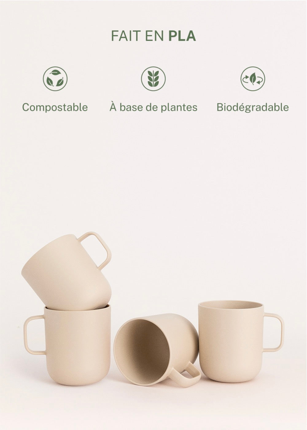 Kitchenware Outdoor Eco - Service De 4 Tasses Pour Extérieur - Sable