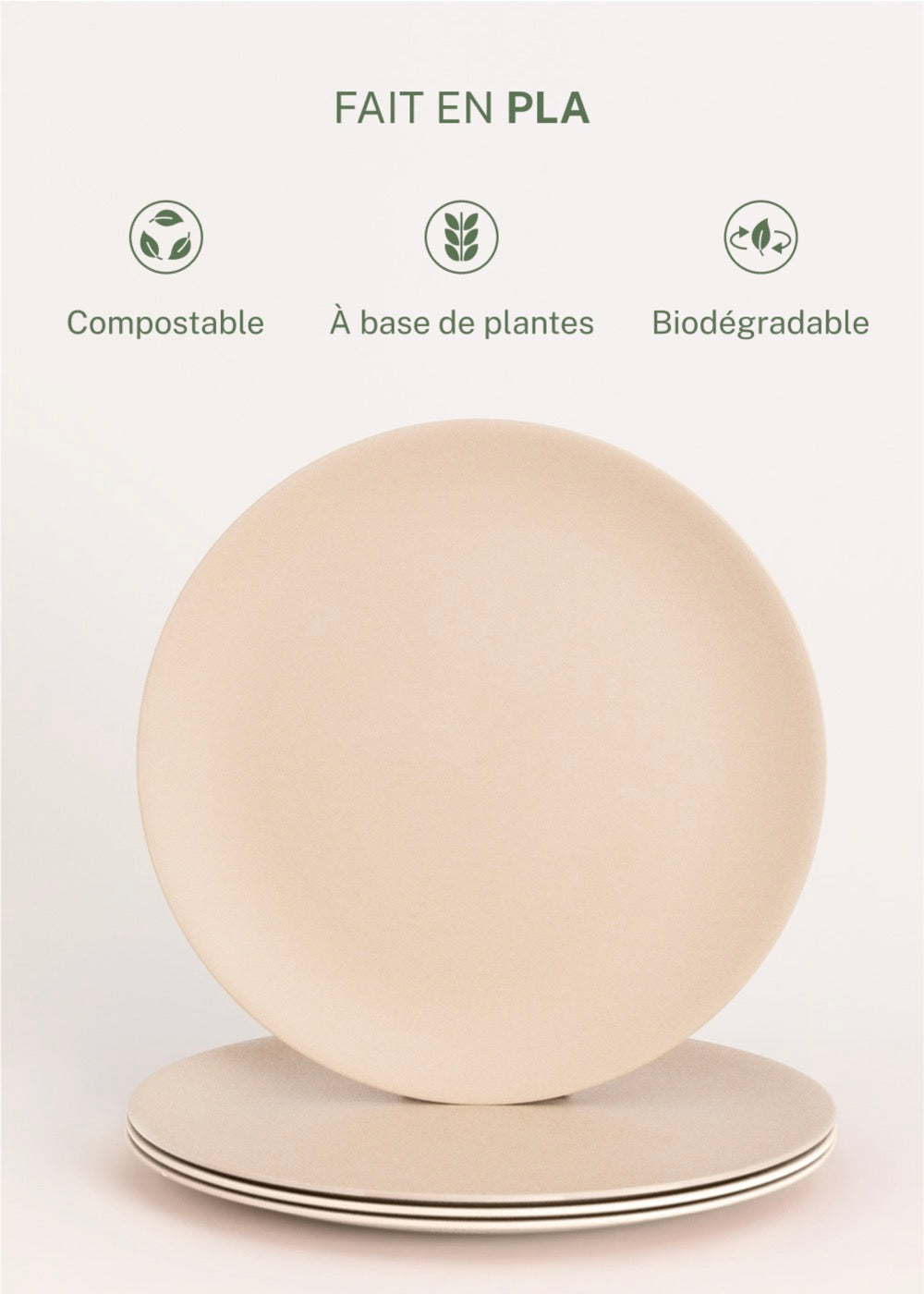 Kitchenware Outdoor Eco - Service De 4 Assiettes Pour Extérieur - Sable