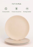 Kitchenware Outdoor Eco - Service De 4 Assiettes Pour Extérieur - Sable