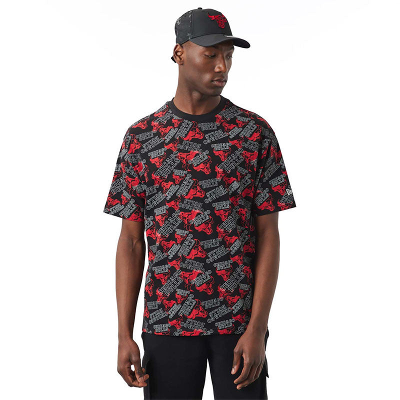 Tee-Shirt New Era Chicago Bulls Nba All-Over Printed