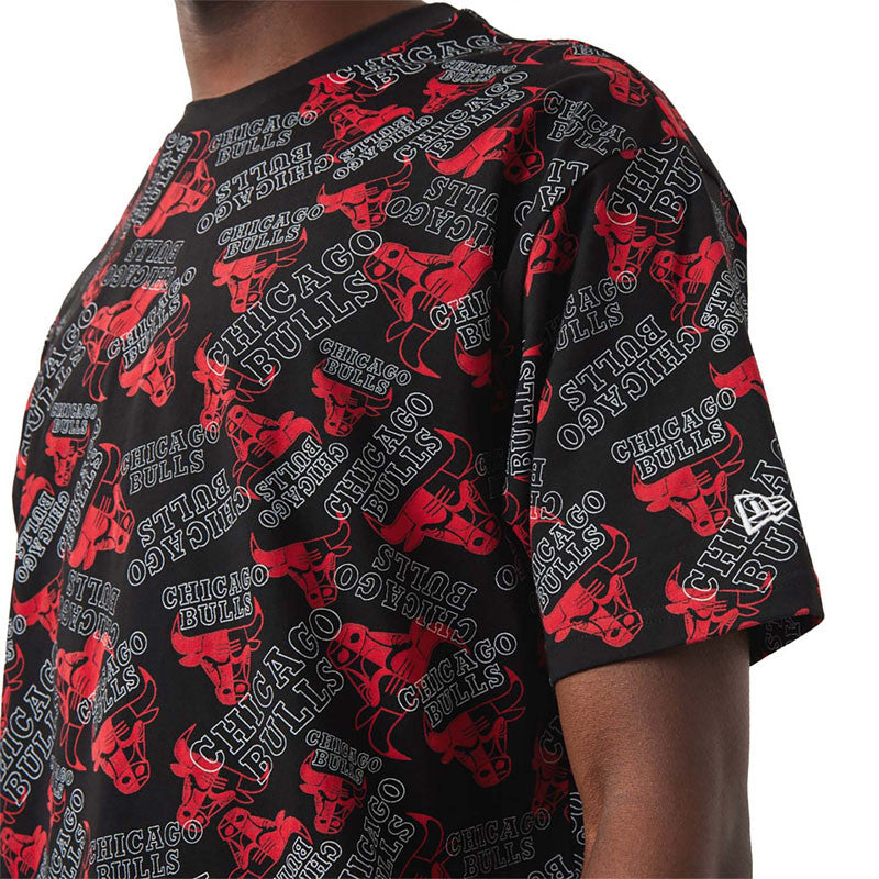 Tee-Shirt New Era Chicago Bulls Nba All-Over Printed