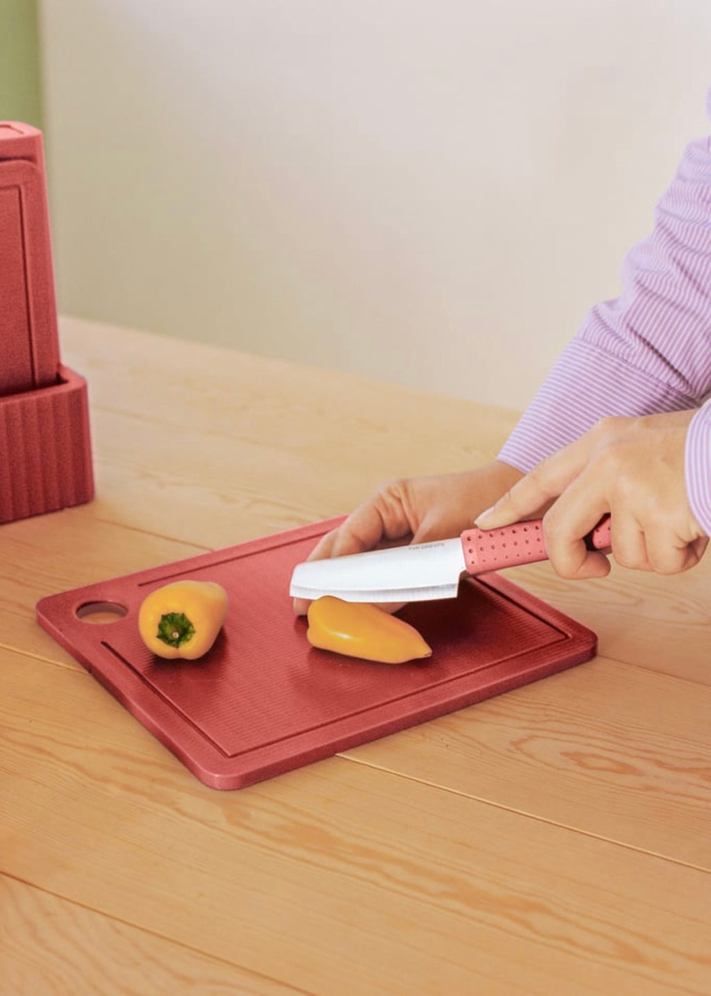 Kitchenware Studio - Set 2 Planches À Découper + 4 Couteaux De Cuisine - Terracotta