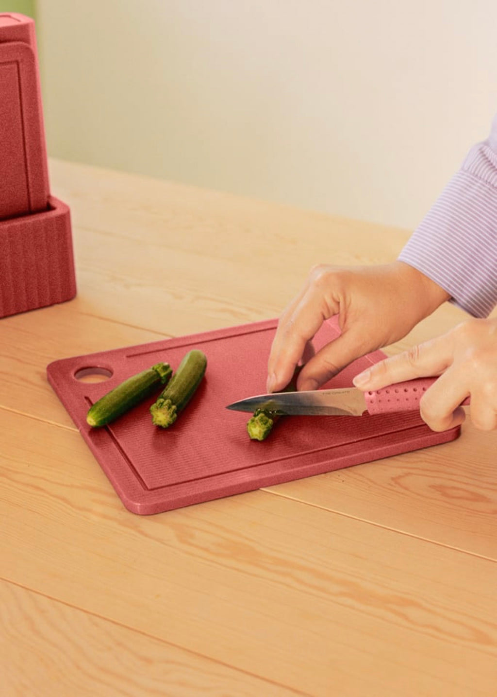 Kitchenware Studio - Set 2 Planches À Découper + 4 Couteaux De Cuisine - Terracotta