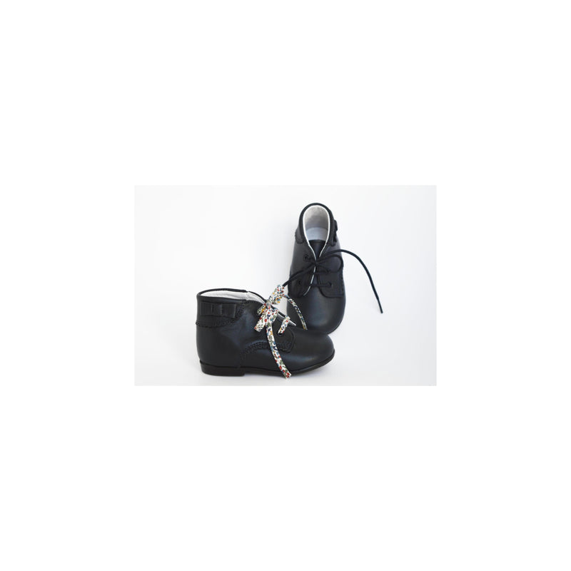 Chaussures Bottillons Souples Azylis Noeud Côté - Cuir Marine - Fille