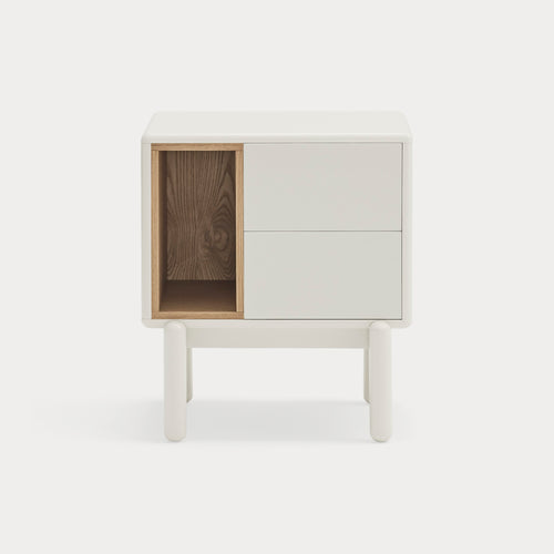 Corvo - Table De Chevet - Crème & Chêne