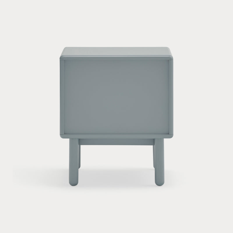 Corvo - Table De Chevet - Gris Perle & Chêne