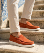 Mocassin Acapulco - Veau Velours Brique