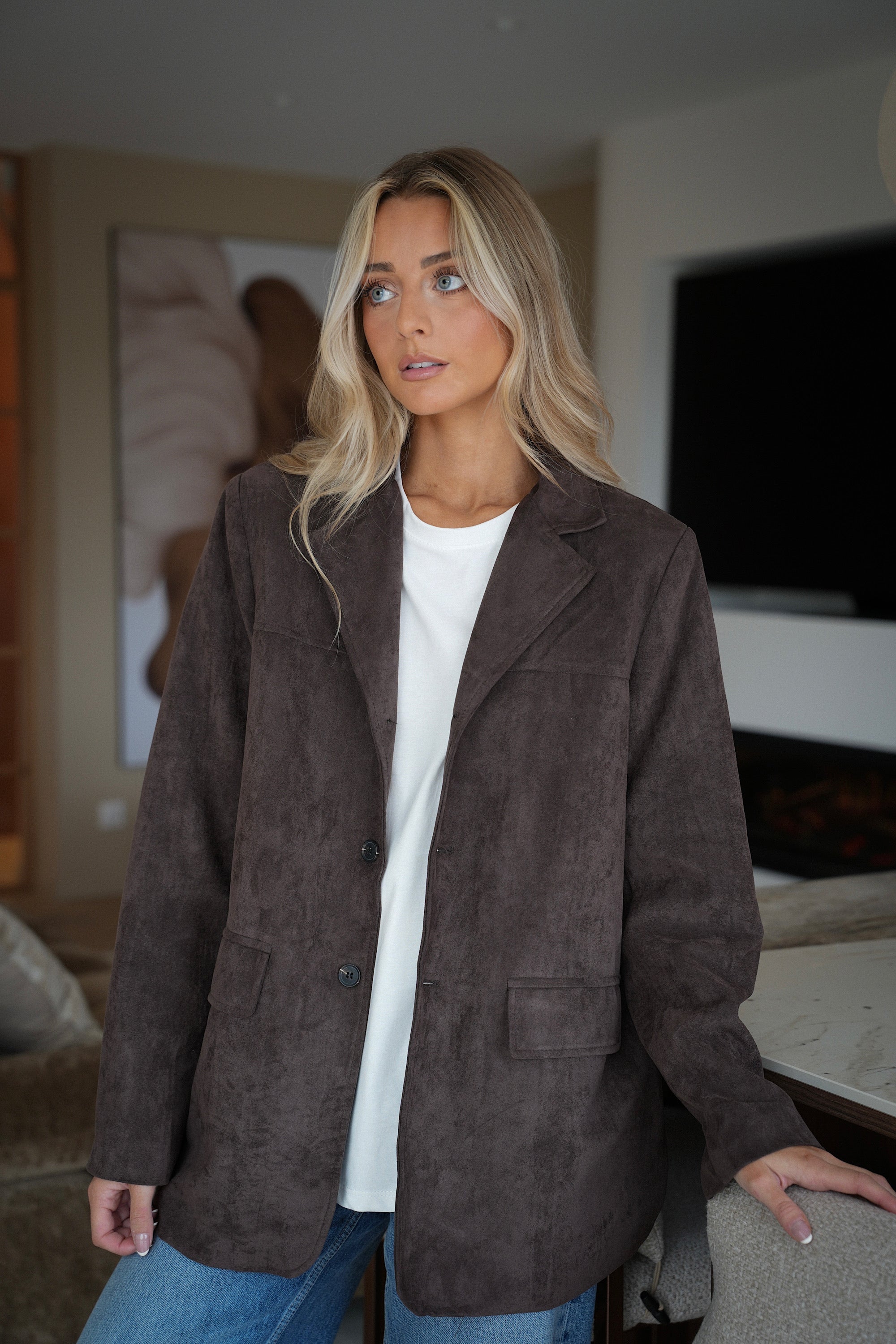 Trecy Chocolat - Suede Blazer