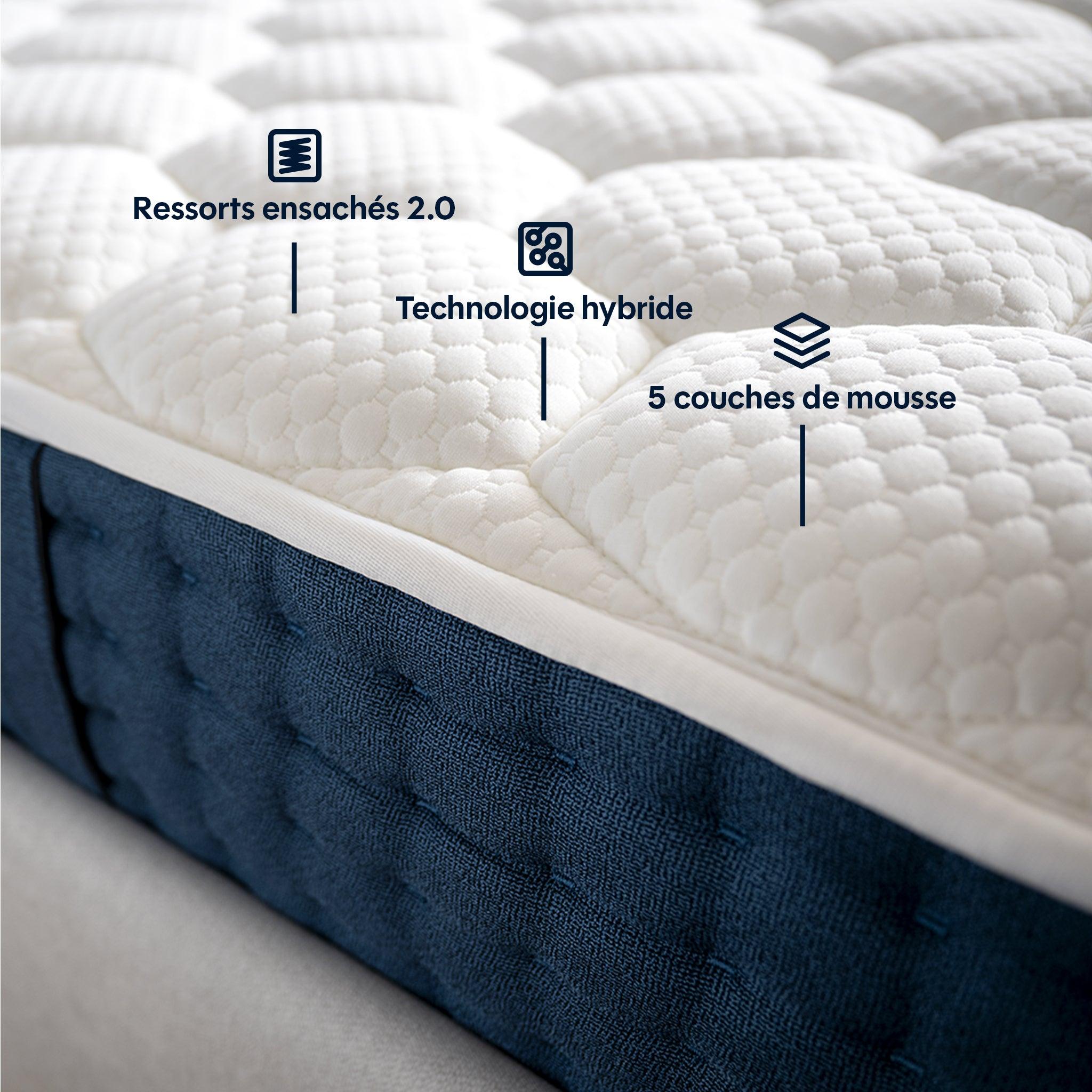Matelas Hybride Jade - Mémoire De Forme - 26Cm