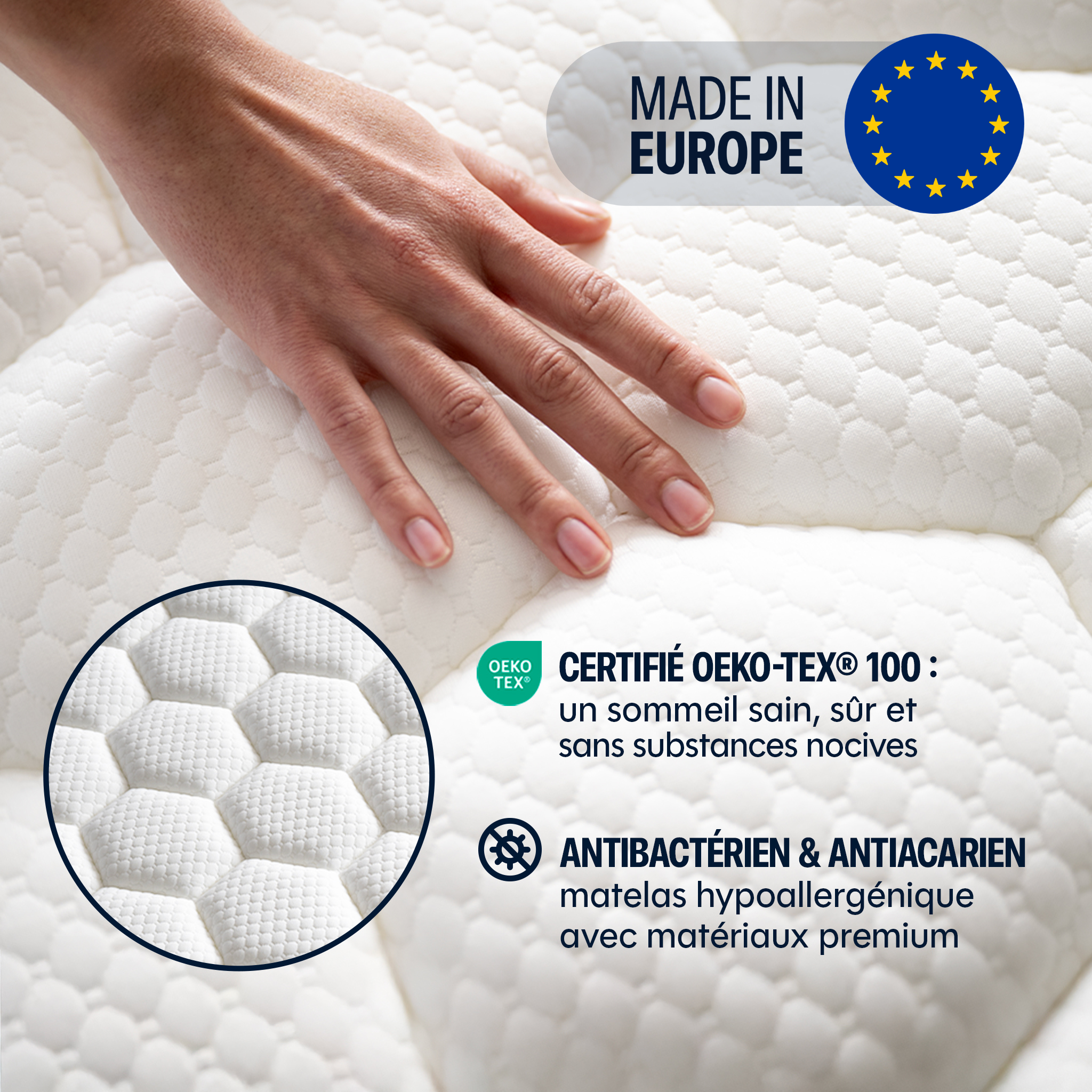 Matelas Hybride Jade - Mémoire De Forme - 26Cm