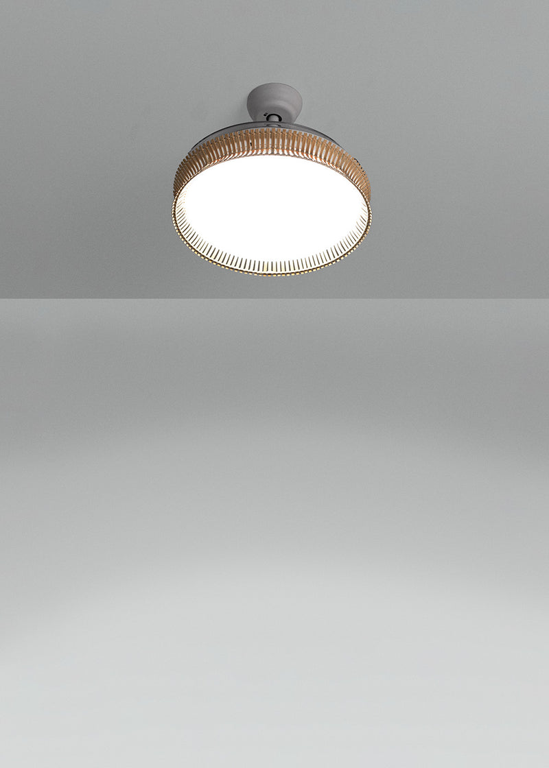 Wind Clear Rattan M - Silent Ceiling Fan with Retractable Blades and LED Lighting - Knot