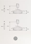 Wind Clear Rattan M - Silent Ceiling Fan with Retractable Blades and LED Lighting - Knot