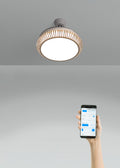 Wind Clear Rattan M - Ventilador De Techo Silencioso Aspas Retráctiles Con Iluminación LED - Con Wifi - Ovalado