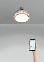 Wind Clear Rattan M - Ventilador De Techo Silencioso Aspas Retráctiles Con Iluminación LED - Con Wifi - Ovalado