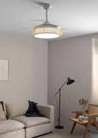 Wind Clear Rattan M - Ventilador De Techo Silencioso Aspas Retráctiles Con Iluminación LED - Con Wifi - Ovalado