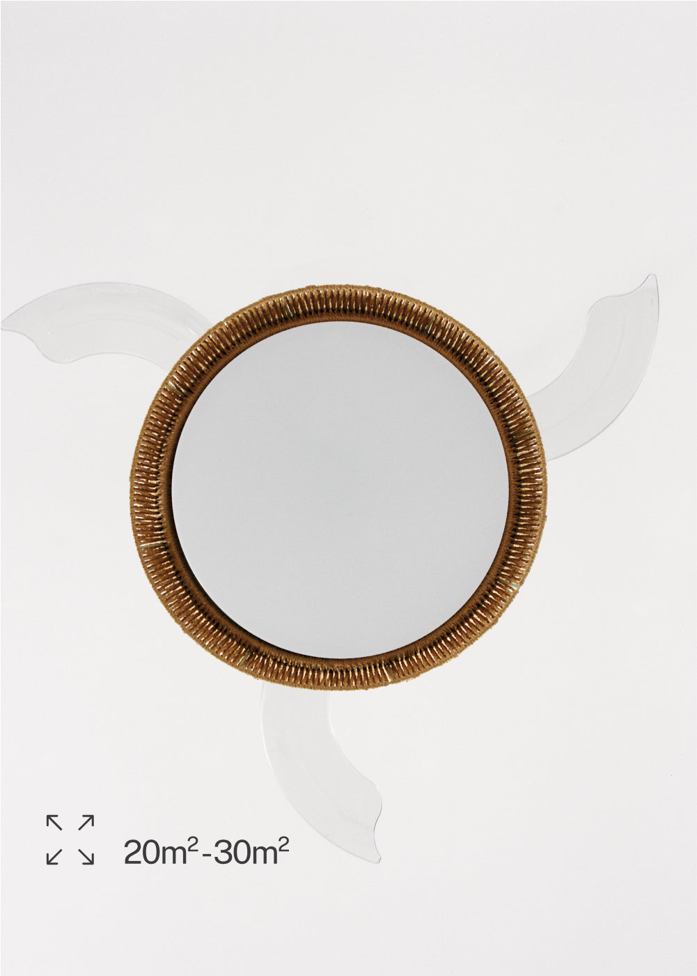Wind Clear Rattan M - Ventilador De Techo Silencioso Aspas Retráctiles Con Iluminación LED - Con Wifi - Trenzado