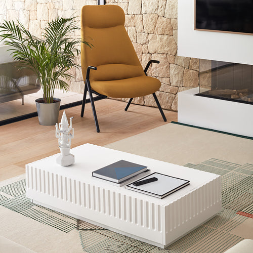 Doric - Table Basse - Blanc & Crème