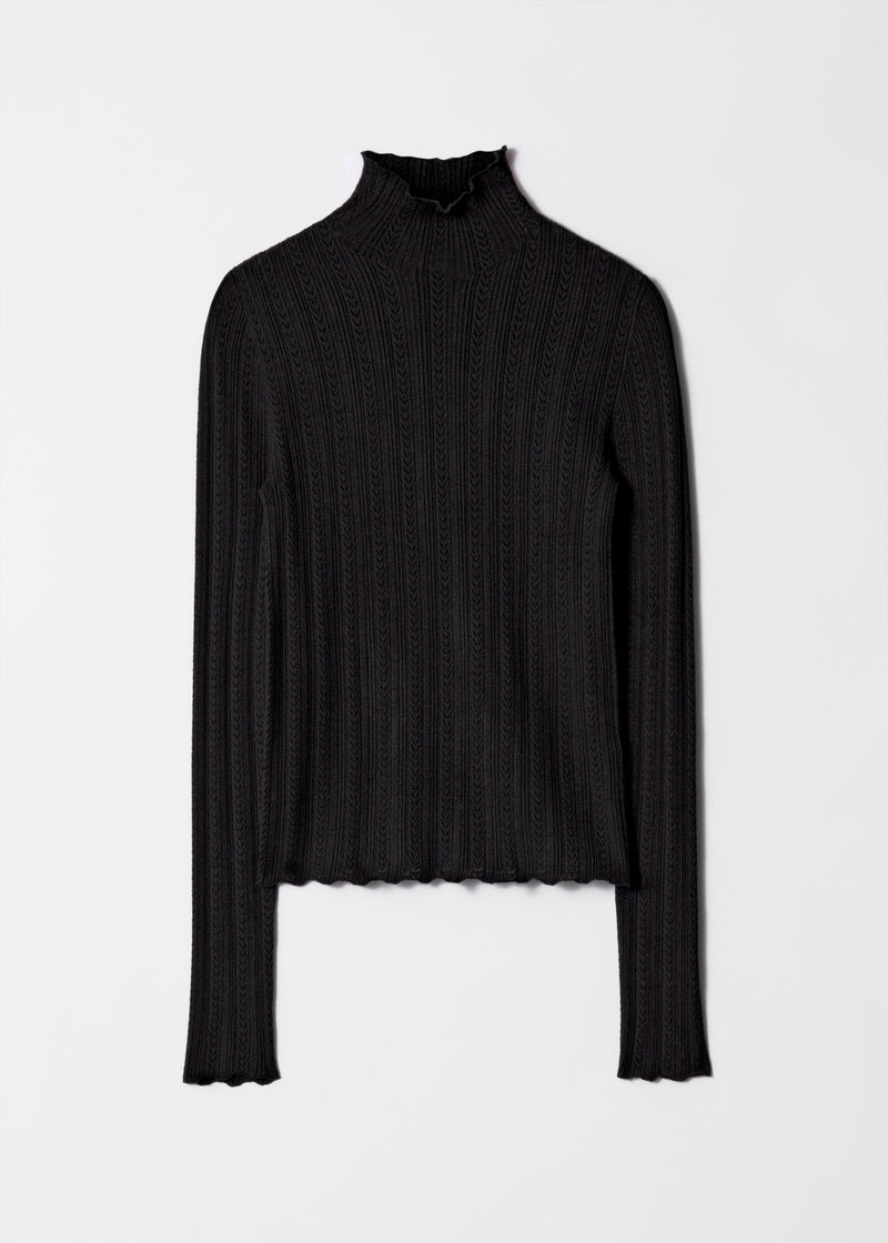 Es Rue Turtleneck Top - Black - Women
