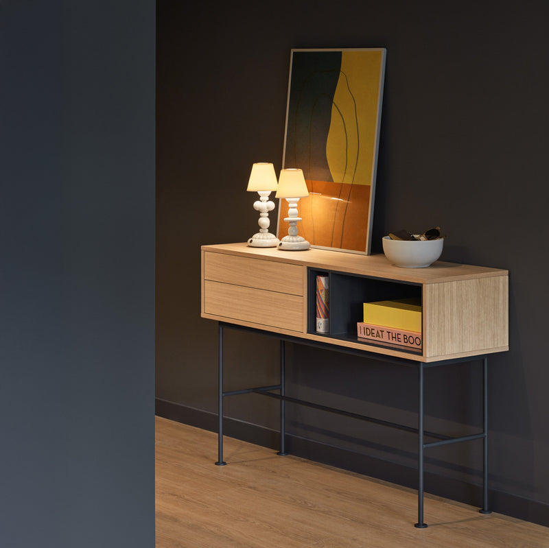 Yoko - Console - Gris Anthracite & Chêne