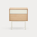 Yoko - Table De Chevet - Crème & Chêne