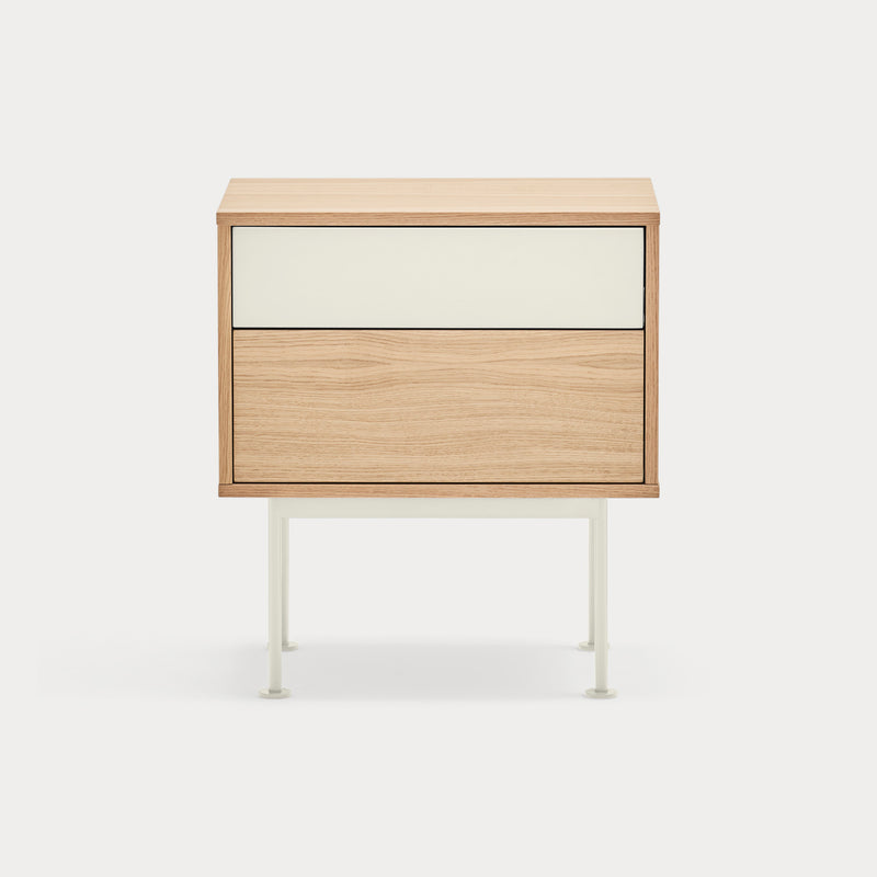 Yoko - Table De Chevet - Crème & Chêne