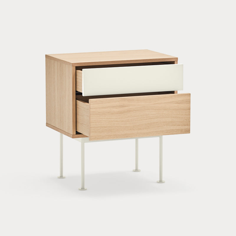 Yoko - Table De Chevet - Crème & Chêne