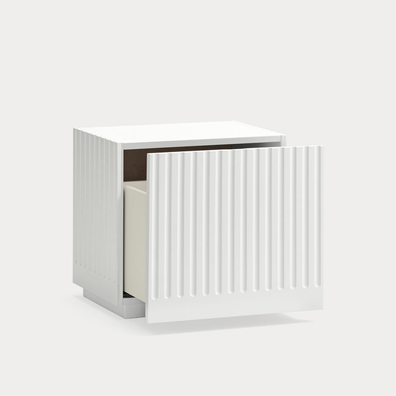 Doric - Table De Chevet - Blanc & Crème