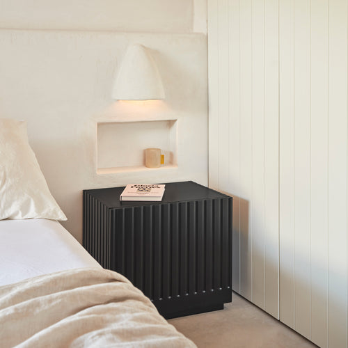 Doric - Table De Chevet - Noir & Gris Anthracite