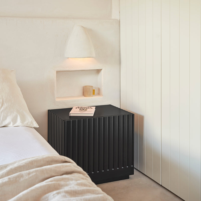 Doric - Table De Chevet - Noir & Gris Anthracite