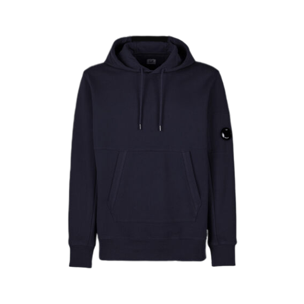 CP Company - Diagonal Fleece Lens Hoodie – Navy Blue