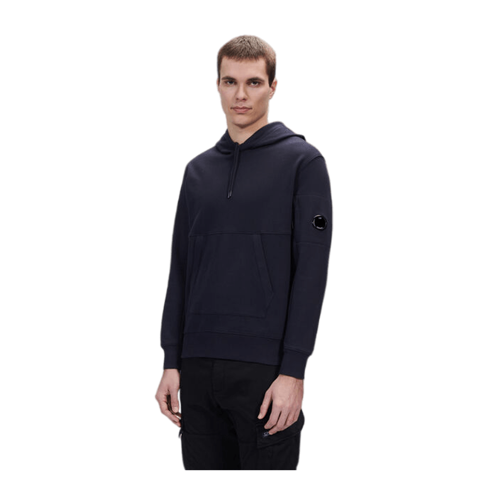 CP Company - Diagonal Fleece Lens Hoodie – Navy Blue