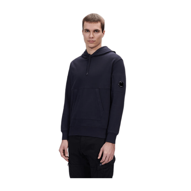 Sweat à Capuche Diagonal Fleece Lens – C.P. Company – Bleu Marine